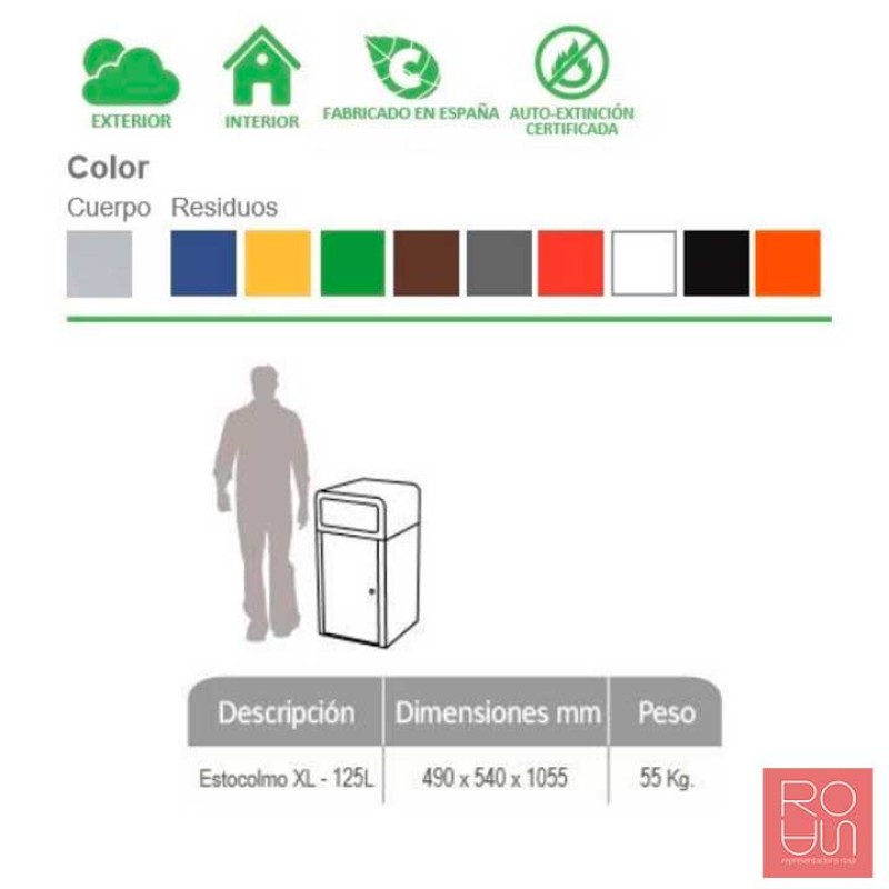 Paperera Estocolm XL 125L | Reciclatge de Gran Capacitat